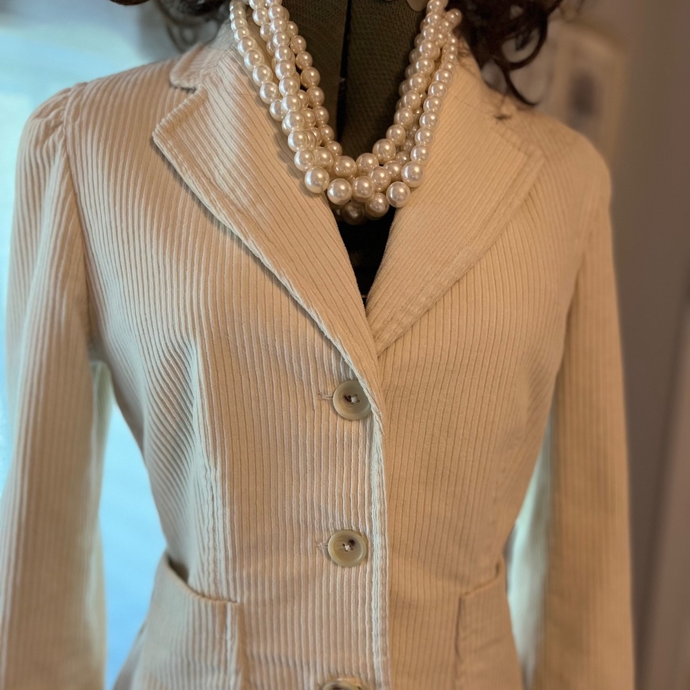 Banana Republic Cream Corduroy Blazer